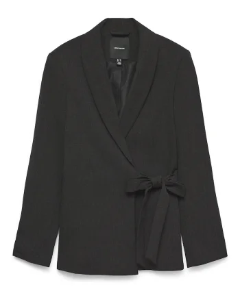 Sacou dama,  gri, 50% poliester reciclat, 44% poliester, 4% viscoza, 2% elastan