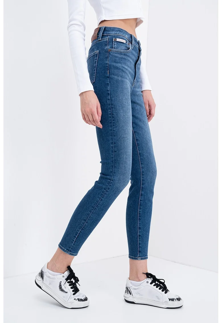 Blugi skinny crop, Albastru