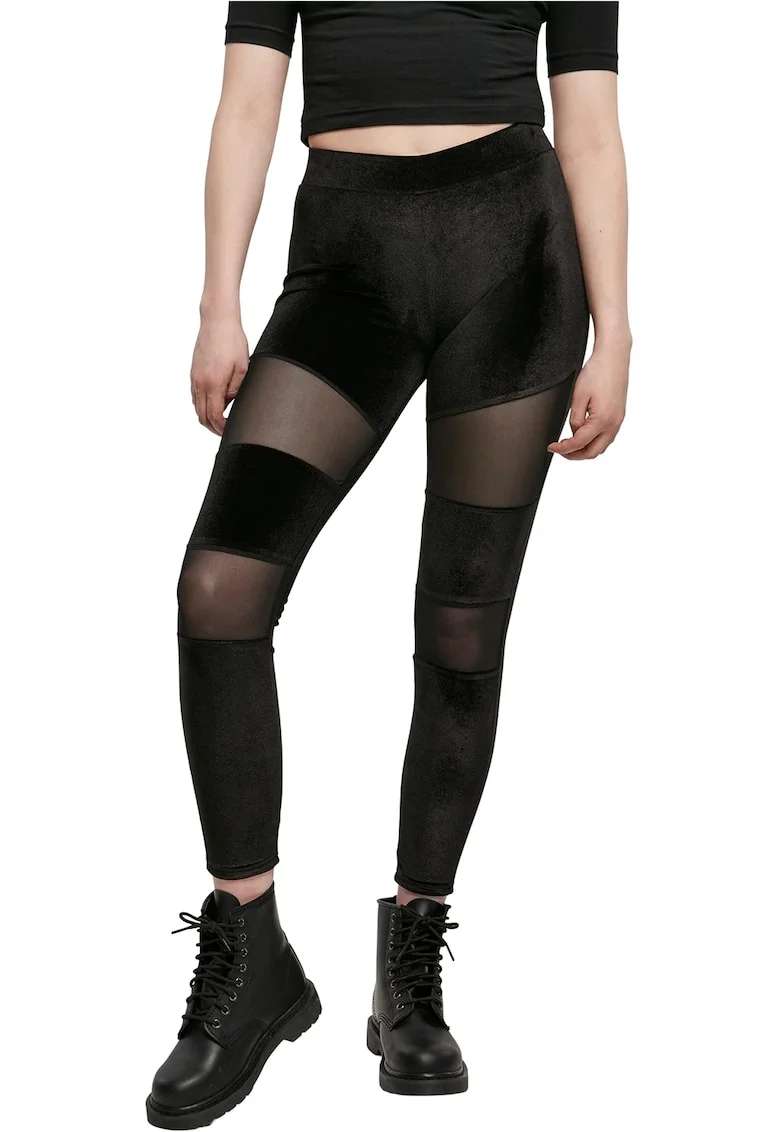Colanti cu garnituri de plasa, Negru