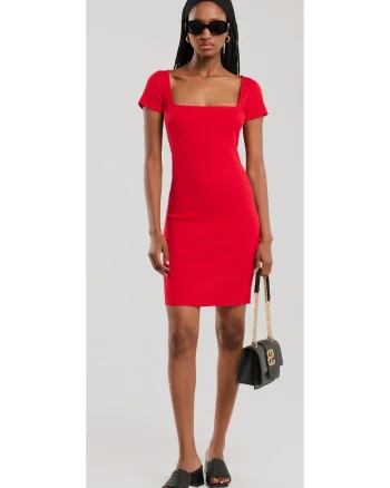 Rochie scurta dama  mulata, tricot, rosu