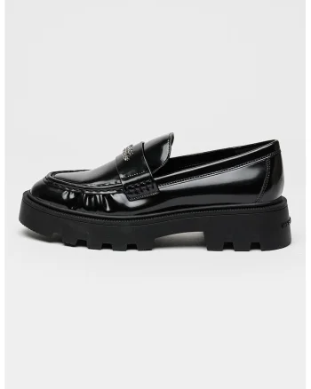 Pantofi loafer din piele The Frankie, Negru