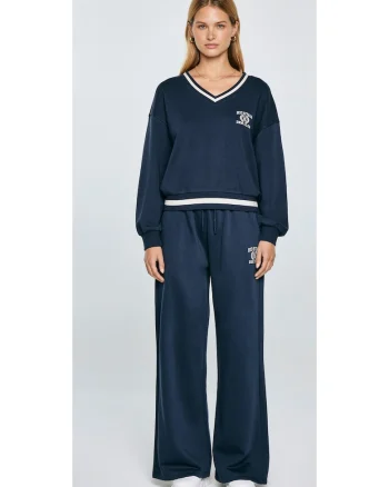 Bluza in stil colegiu cu decolteu in V Gabriella 403
