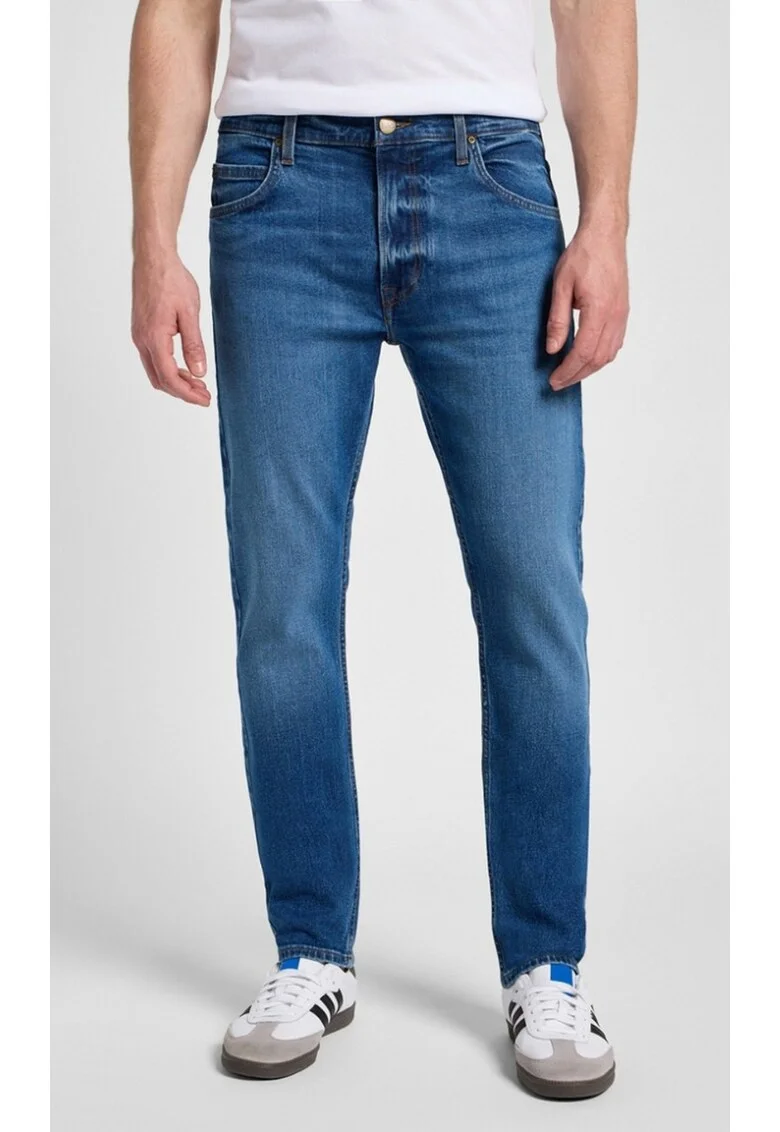 Blugi barbati  Rider slim, albastru inchis, elasticitate, colectia INDIGOOD
