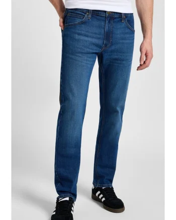 Blugi  Daren, regular fit, albastru inchis, din bumbac, cu fermoar,