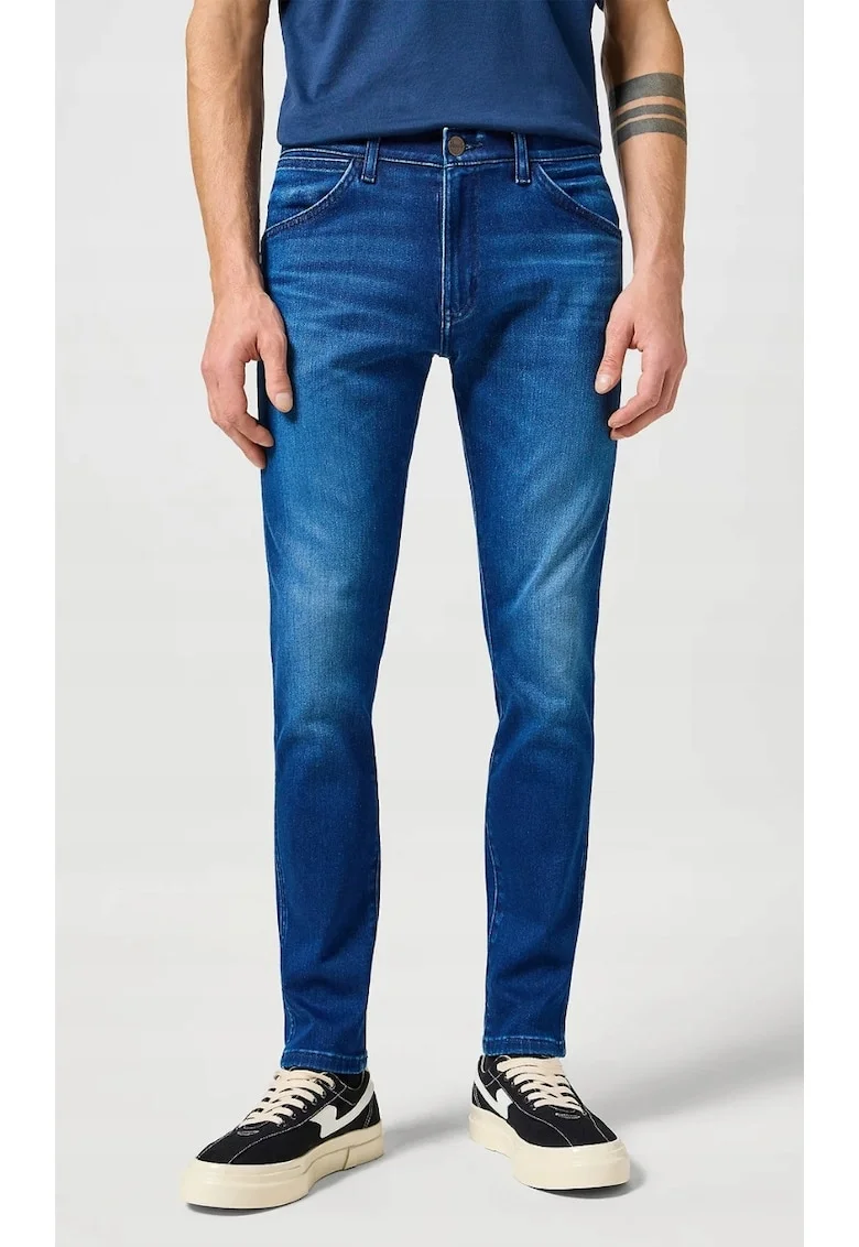 Blugi barbati  Bryson skinny, albastru inchis, elasticitate considerabila, din bumbac,