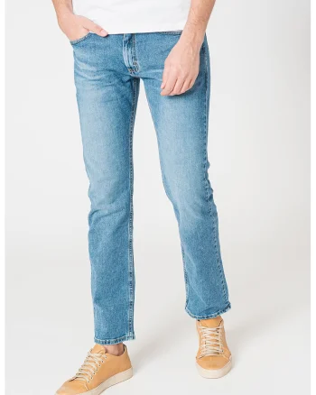 Blugi slim fit cu aspect decolorat