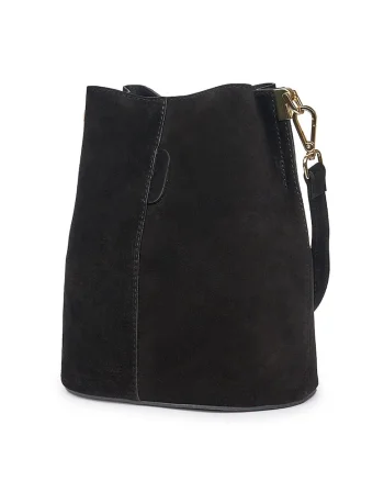Geanta dama din piele intoarsa Milena, Negru