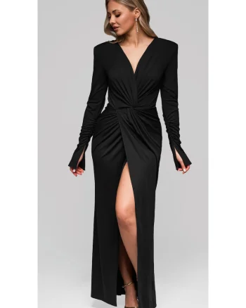 Rochie de seara eleganta maxi  LA-OM-DLR185, Negru