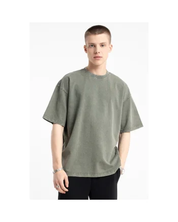 Tricou supradimensionat cu maneci cazute,