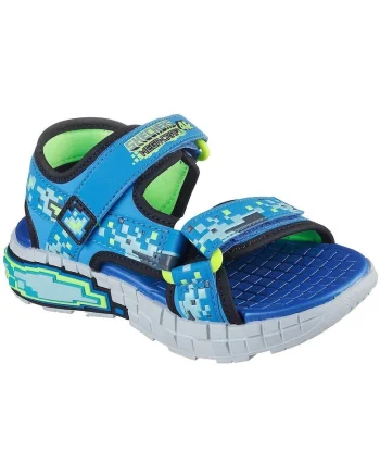 Sandale Mega Craft cu velcro si talpa plata, Albastru