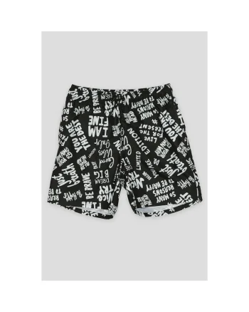 Pantaloni scurti pentru baie cu imprimeu text