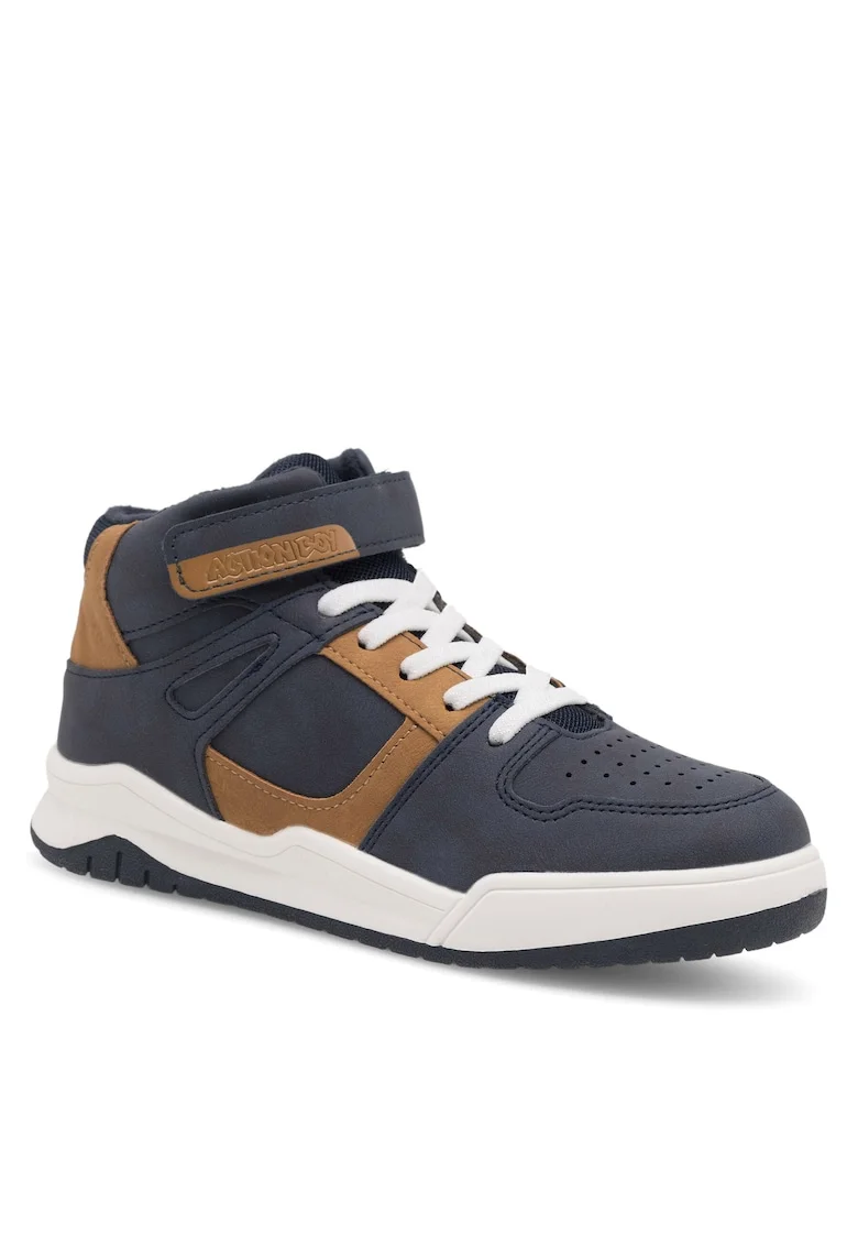 Ghete sport baieti,  plastic, maro/bleumarin