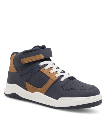 Ghete sport baieti,  plastic, maro/bleumarin