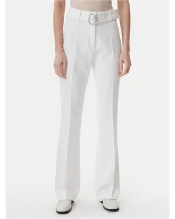 Pantaloni eleganti pentru dama,  albi, textil