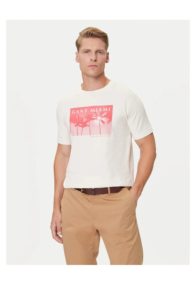Tricou barbati  ecru, bumbac
