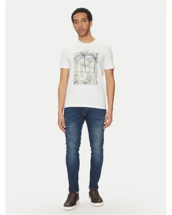 Tricou barbati  culoare alba, bumbac