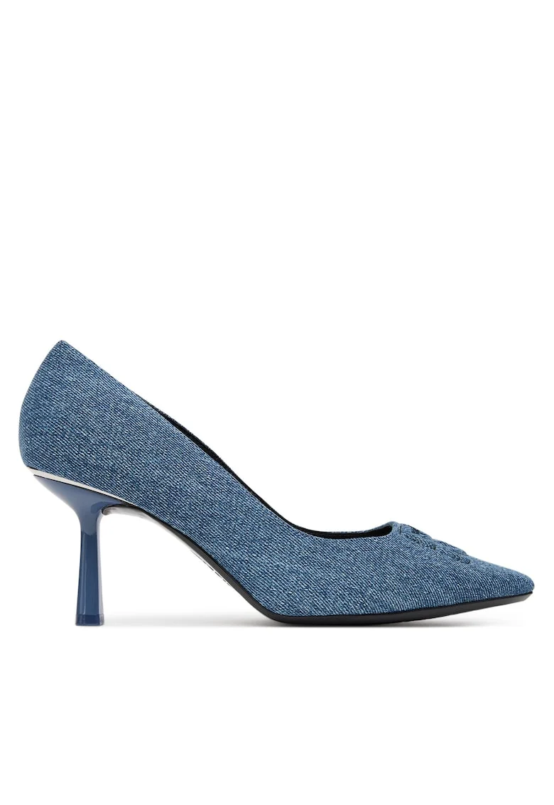 Pantofi dama,  tocuri, culoare albastru inchis, material textil,