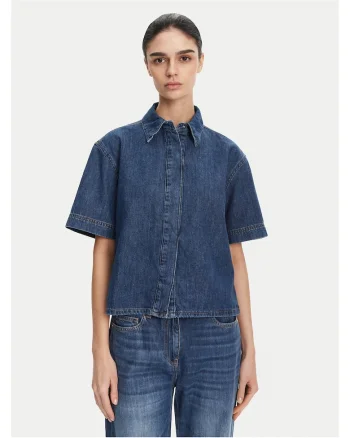 Camasa din denim pentru femei  albastru