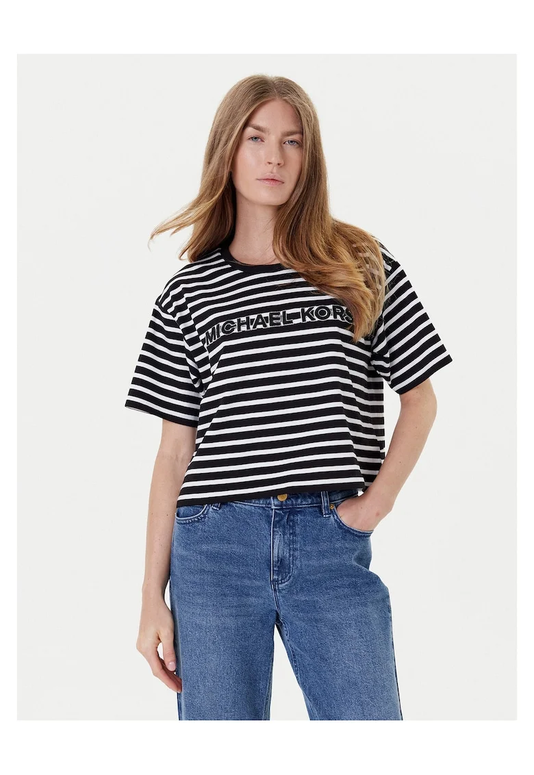 Tricou dama,  Negru/Alb, Dungi