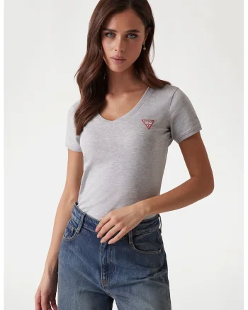 Tricou slim fit cu decolteu in V