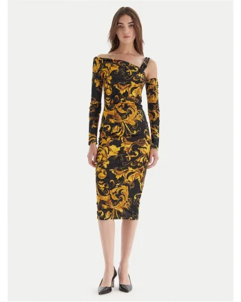 Rochie de cocktail,  negru/galben