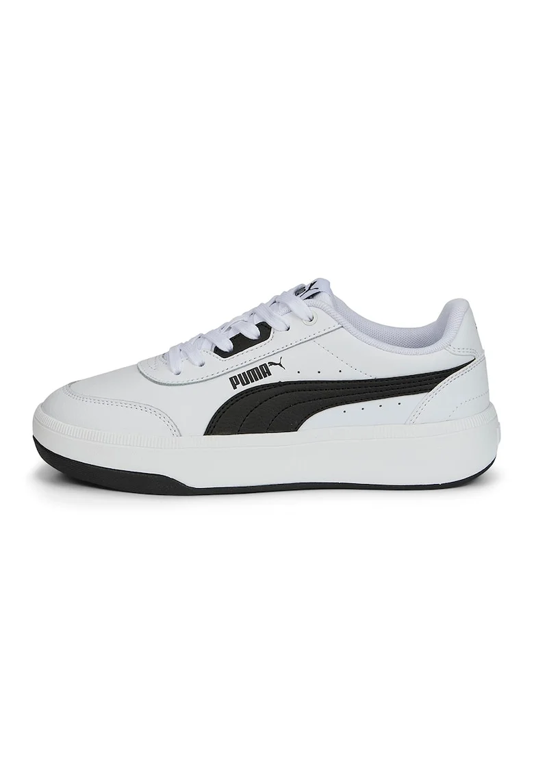 Pantofi sport din piele cu insertii din piele ecologica Tori, Alb/Negru