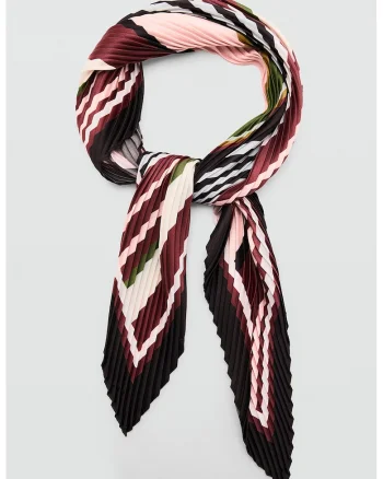 Esarfa cu pliuri si dungi, Multicolor