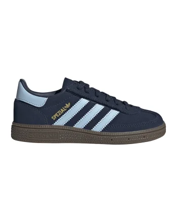 Pantofi sport Handball Spezial din piele intoarsa si piele, Albastru deschis/Bleumarin