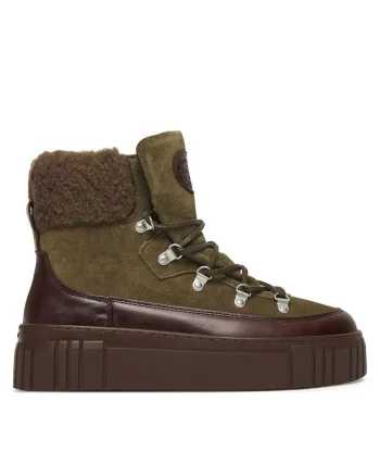 Ghete dama  G719, piele naturala, culoare verde