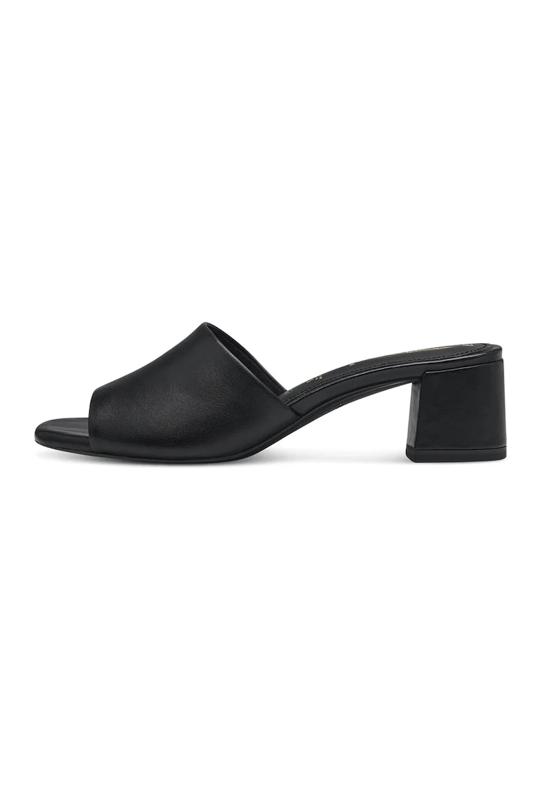 Papuci de piele intoarsa cu toc, Negru