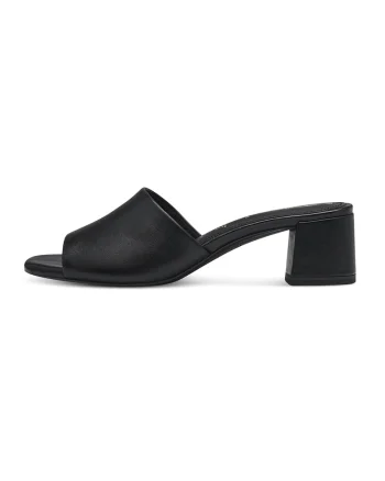 Papuci de piele intoarsa cu toc, Negru