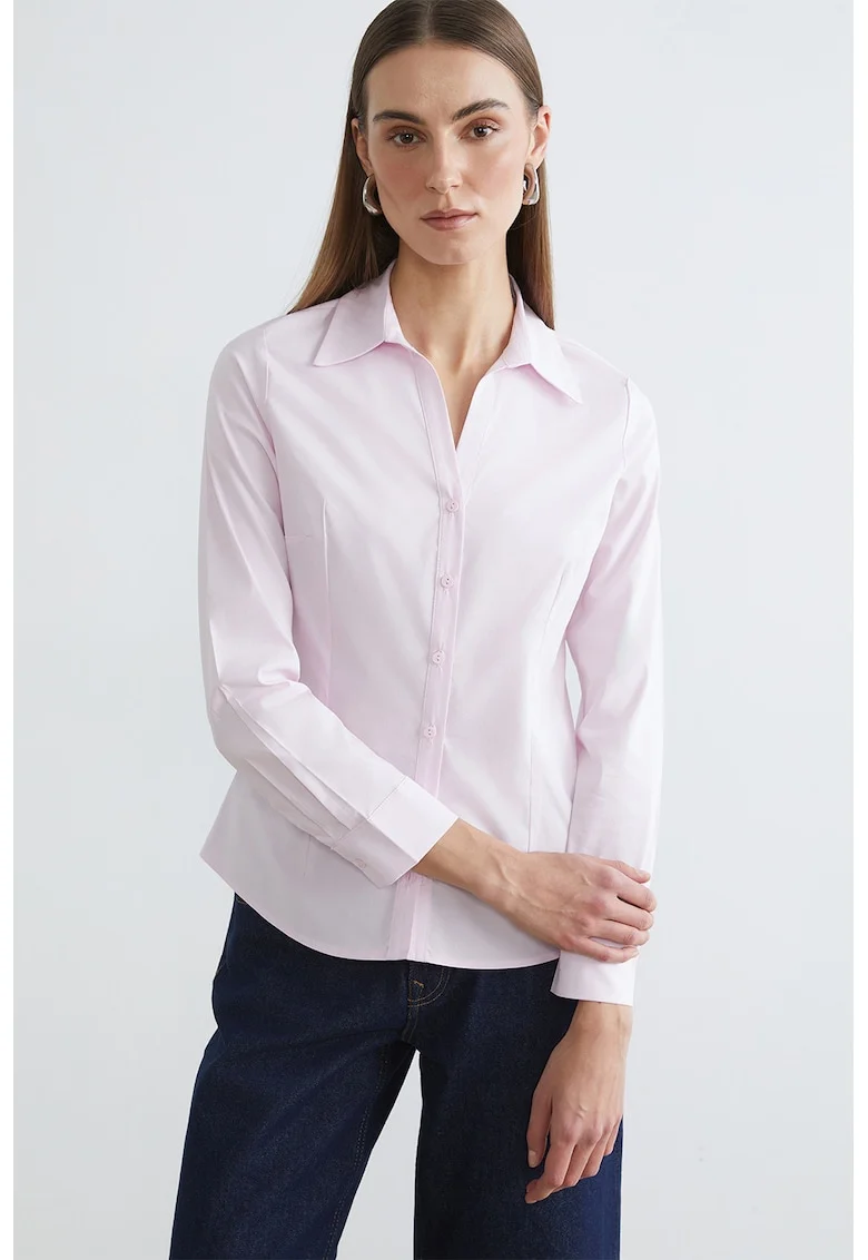 Camasa regular-fit cu guler clasic, Roz pal