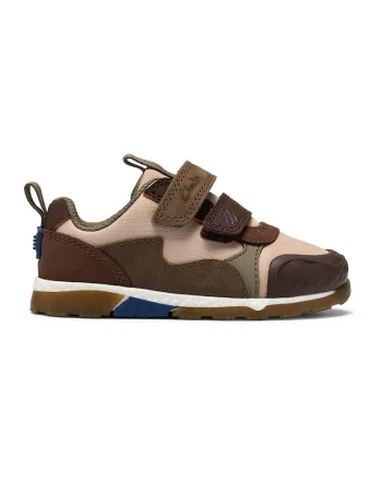 Pantofi sport de piele cu insertii de piele intoarsa Steggy2track, Maro inchis/Roz prafuit/Maro pamantiu