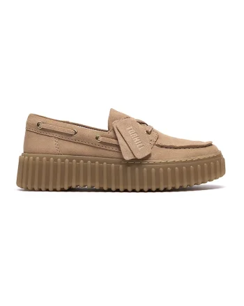 Mocasini de piele nabuc Torhill, Roz somon
