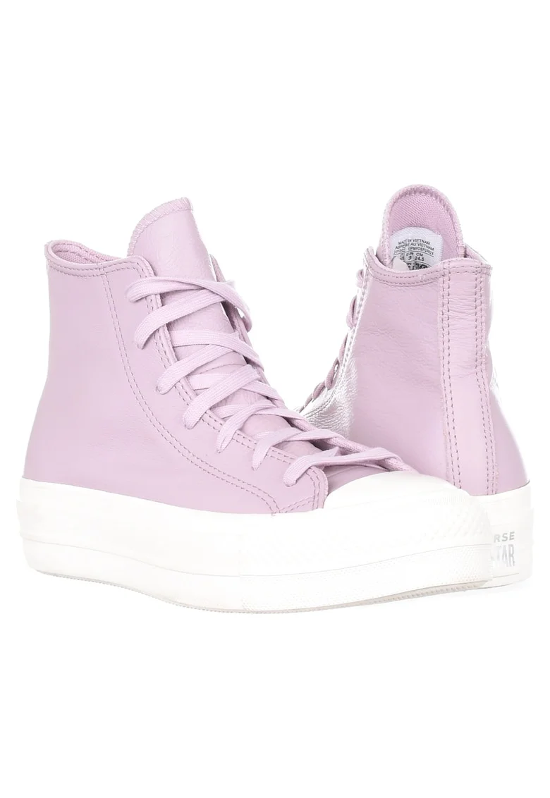 Tenisi dama  Chuck Taylor All Star, piele naturala/textil, alb/mov,