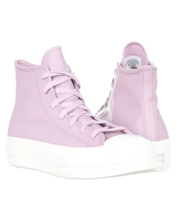 Tenisi dama  Chuck Taylor All Star, piele naturala/textil, alb/mov,