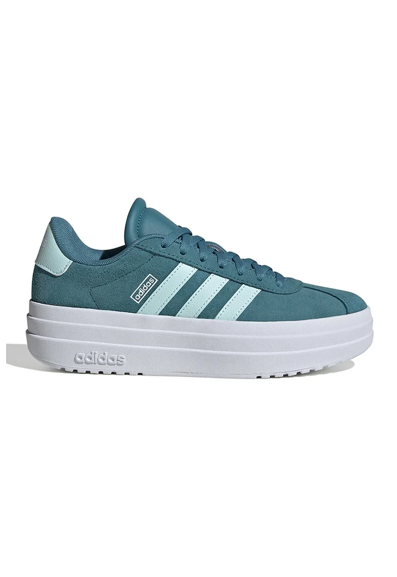 Pantofi sport Court Bold din piele intoarsa cu talpa flatform, Verde persan
