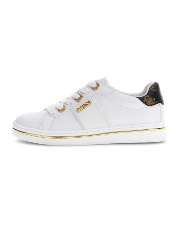 Pantofi sport low-cut din piele ecologica, Alb optic
