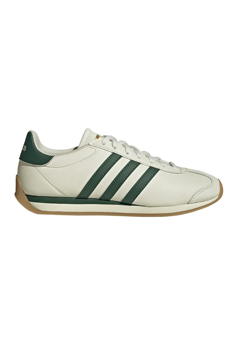 Pantofi sport Runvista din piele ecologica cu logo lateral, Alb/Verde