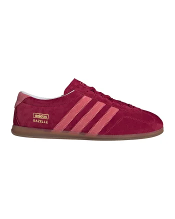 Pantofi sport Gazelle low-cut din piele intoarsa cu logo, Rosu/Roz