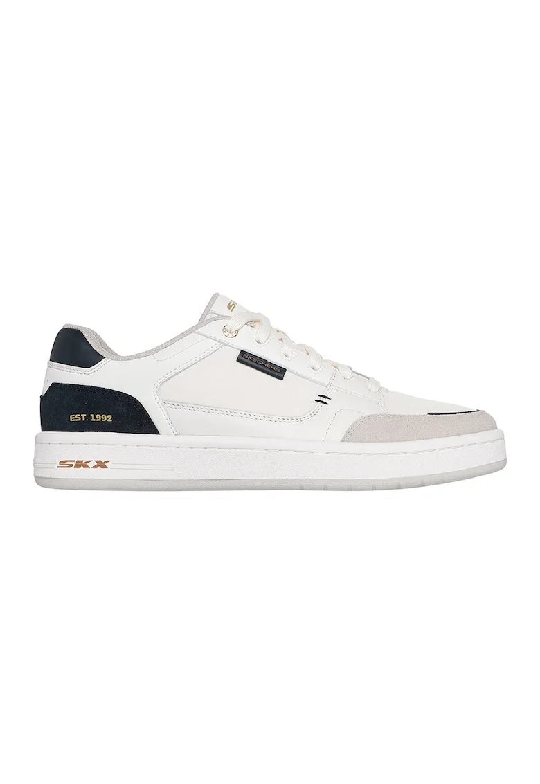 Pantofi sport cu insertii de piele League Imperion, Alb murdar/Bleumarin