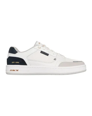 Pantofi sport cu insertii de piele League Imperion, Alb murdar/Bleumarin