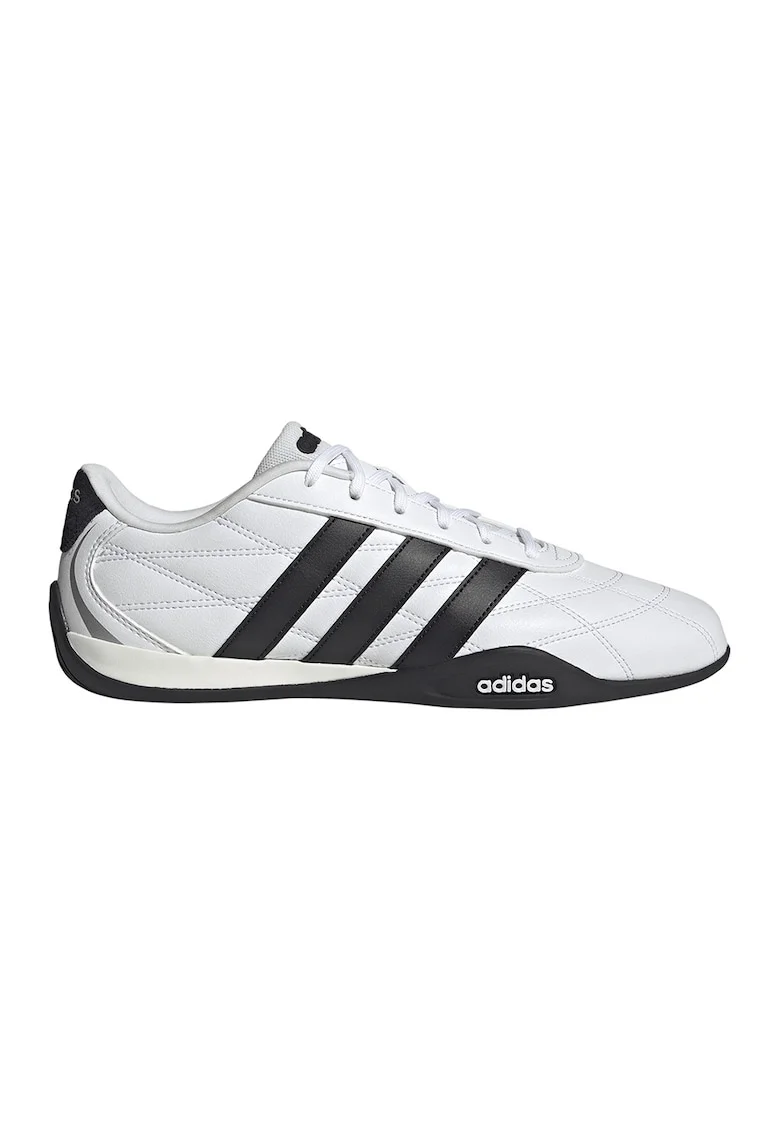 Pantofi sport low-cut din piele cu garnituri din piele ecologica Adipista, Negru/Alb optic/Alb murdar