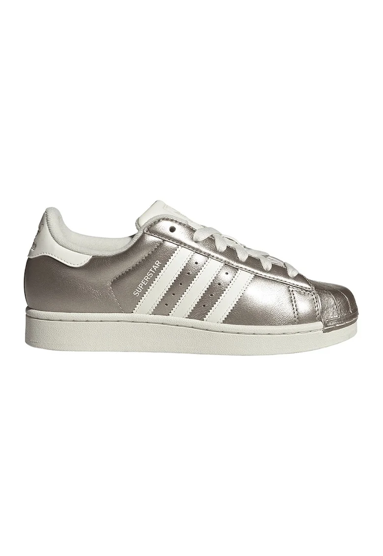 Pantofi sport Superstar II din piele, Alb/Argintiu