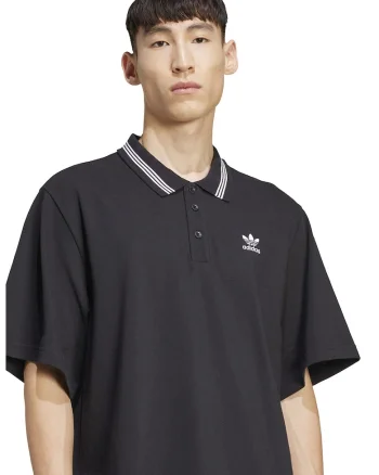 Tricou polo lejer cu logo, Alb/Negru