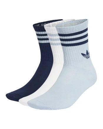 Set de sosete lungi unisex cu detaliu logo - 3 perechi, Alb/Albastru ultramarin/Albastru deschis