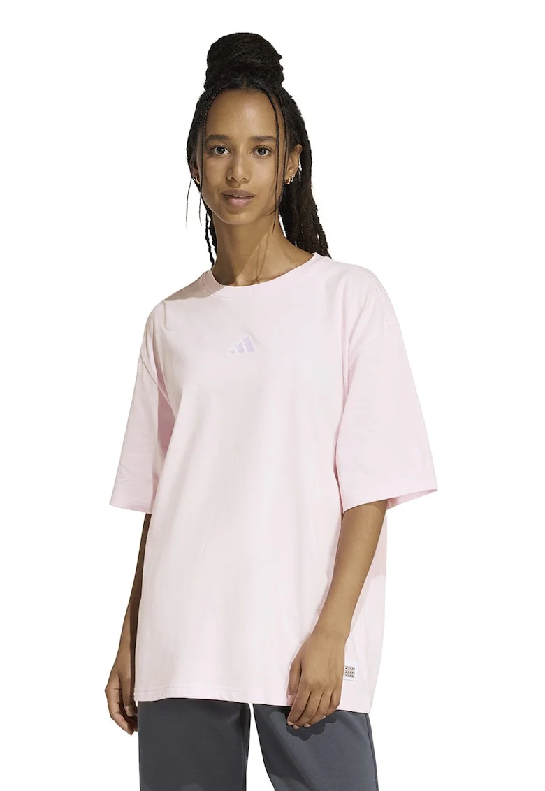 Tricou lejer cu imprimeu grafic pe spate, Maro/Roz pastel