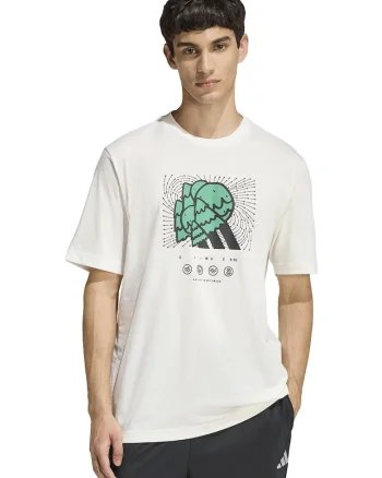 Tricou din amestec de bumbac cu imprimeu grafic, Verde/Negru/Alb murdar