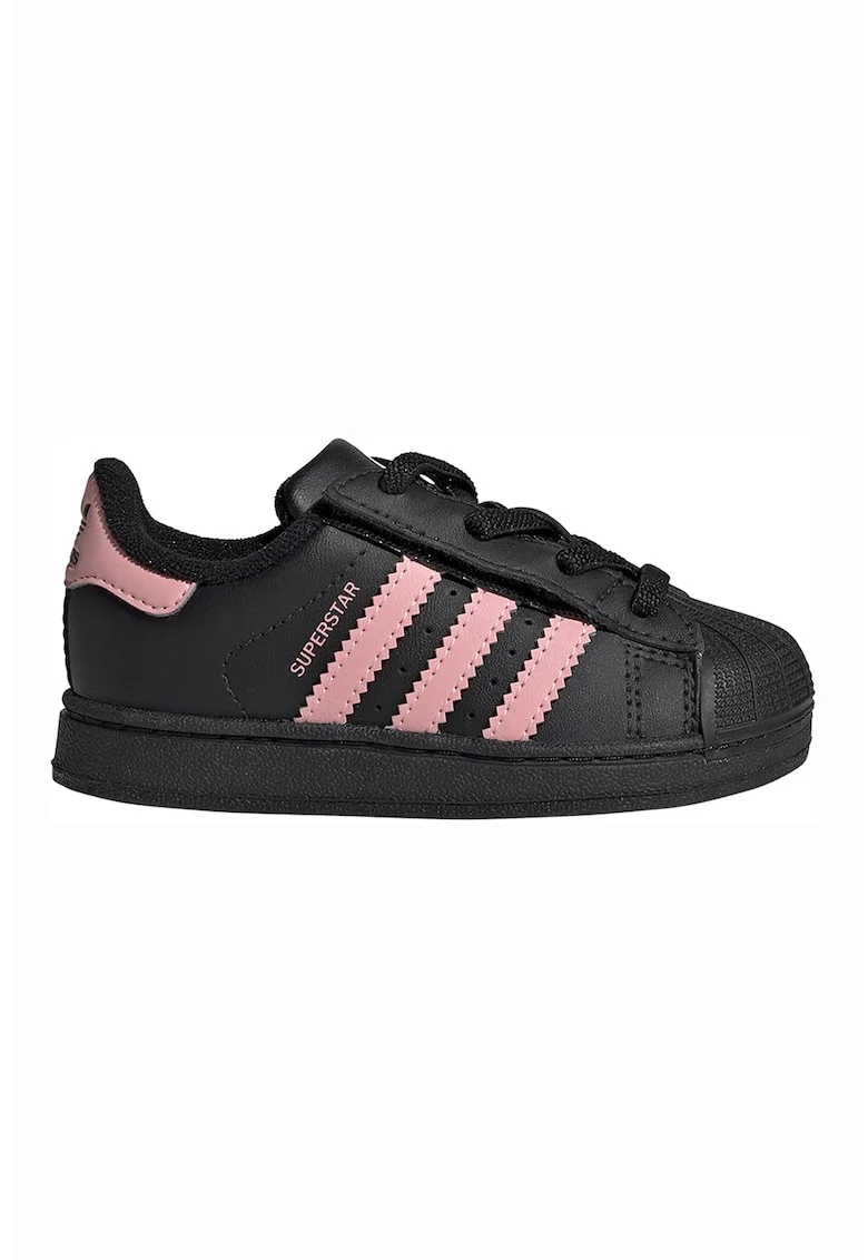 Pantofi sport Superstar II de piele, Negru/Roz pastel