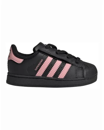 Pantofi sport Superstar II de piele, Negru/Roz pastel